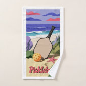 Pickleball-Küste Paddle-Szene mit Starfish Handtuch (Handtuch)