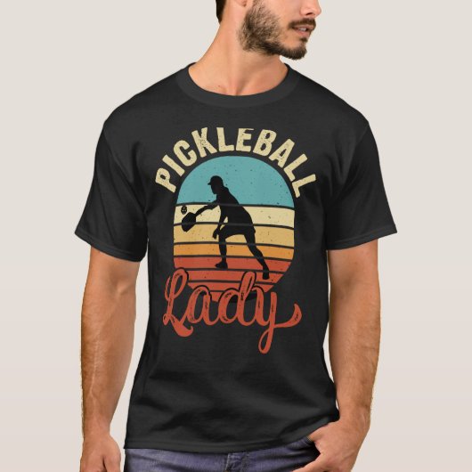Pickleball Lady Player Retro Vintage  9 T-Shirt (Vorderseite)