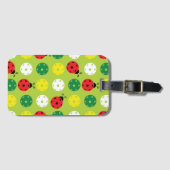 Pickleball Ladybugs und Picklaballs auf frisch grü Gepäckanhänger (Vorderseite (Horizontal))