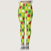 Pickleball Ladybugs und Picklabors auf frischem Gr Leggings (Vorderseite)