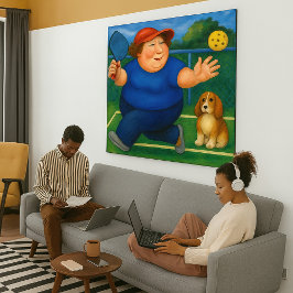 Pickleball - Large Wrapped Canvas Art Print Leinwanddruck