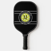 Pickleball Legend Custom Quote Name Initial Black Pickleball Schläger (Rückseite)