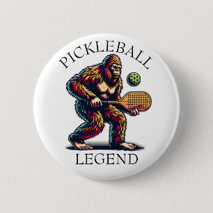 Pickleball Legend   Funny Bigfoot Button