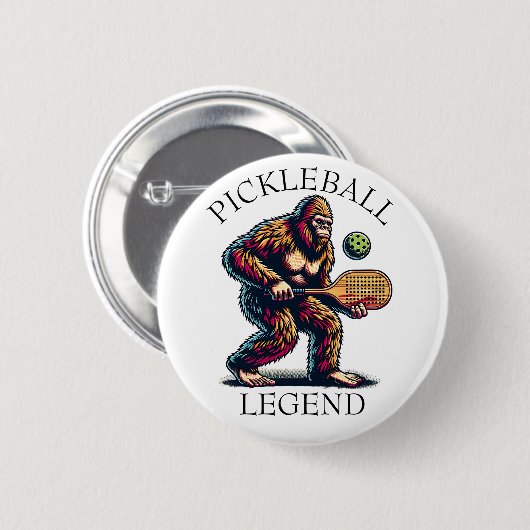 Pickleball Legend | Funny Bigfoot Button (Vorne & Hinten)