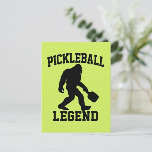 Pickleball Legend Funny Bigfoot Postkarte (Stehend Vorderseite)