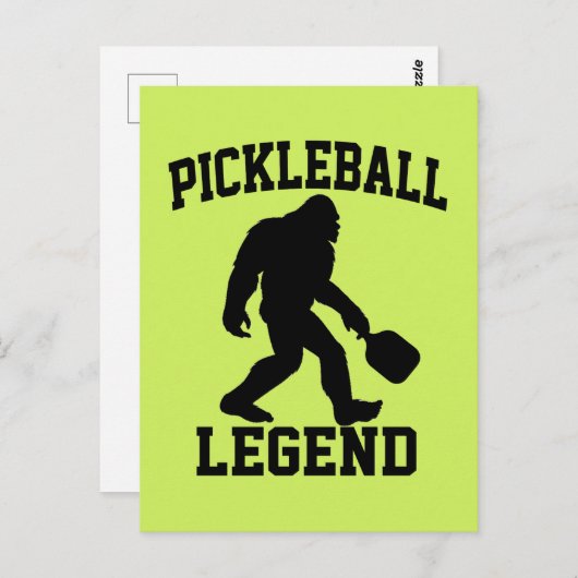 Pickleball Legend Funny Bigfoot Postkarte (Vorne/Hinten)