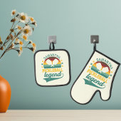 Pickleball Legend Monogram-Geschenk Ofenhandschuh & Topflappen-Set