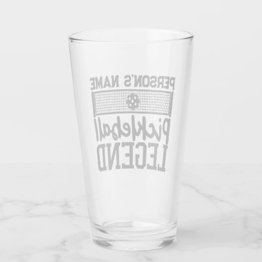 Pickleball Legend Personalisierter Name Glas (Rückseite)