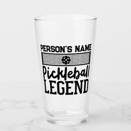 Pickleball Legend Personalisierter Name Glas (Vorderseite)