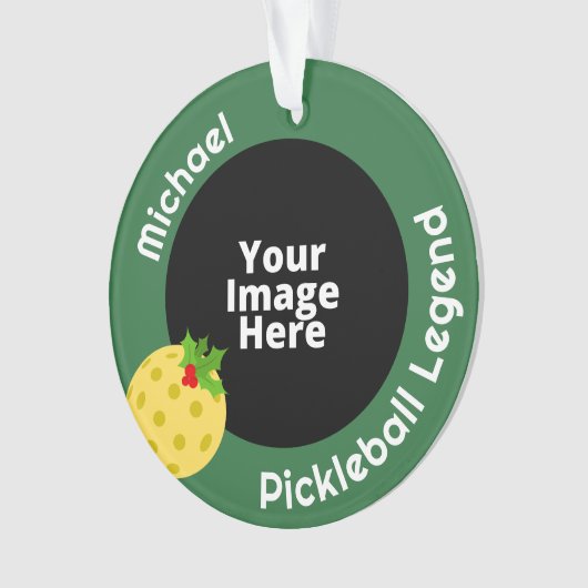 Pickleball Legend Personalized Photo Christmas Ornament (Vorderseite)
