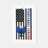 Pickleball Legend USA Ornament Aus Metall (Vorderseite links)