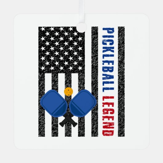 Pickleball Legend USA Ornament Aus Metall (Vorderseite)