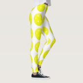Pickleball Leggings-gelber Ball auf Weiß Leggings (Rechts)