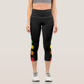 Pickleball Leggings Gray Rainbow Crop Capri (Vorderseite)