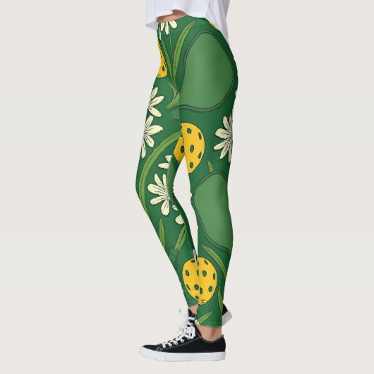 Pickleball Leggings mit stilisierten Ballen (Links)