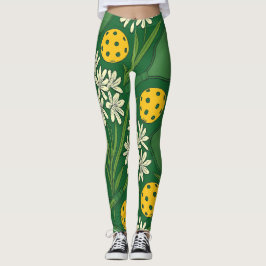 Pickleball Leggings mit stilisierten Ballen