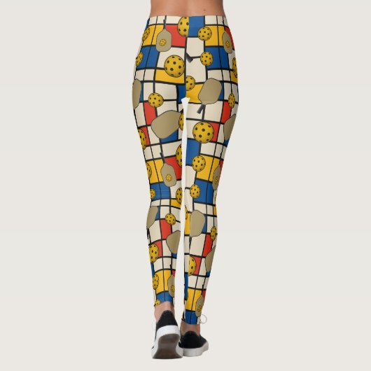 Pickleball Leggings Piet Mondrian Muster (Rückseite)
