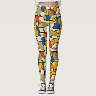 Pickleball Leggings Piet Mondrian Muster