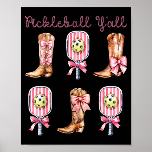 Pickleball, Leute, Western-Stiefel und lustiges Pa Poster