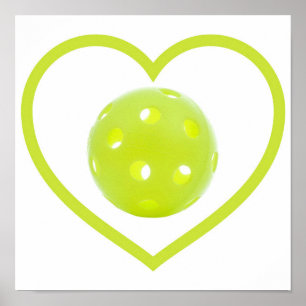 Pickleball-Liebe-Gelbpickball Poster