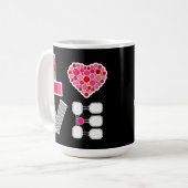 Pickleball Liebe Heart Court Balls Paddle Black Kaffeetasse (Vorderseite Links)
