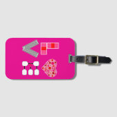 Pickleball Liebe Heart Court Balls Paddle Rosa Gepäckanhänger (Vorderseite (Horizontal))