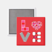 Pickleball Liebe Heart Court Balls Paddle Rosa Magnet (Vorderseite/Rückseite)