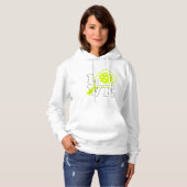 Pickleball-Liebe - Neon Paddle und Ball Design Hoodie (Vorne ganz)