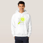 Pickleball-Liebe - Neon Paddle und Ball Design Hoodie (Vorne ganz)