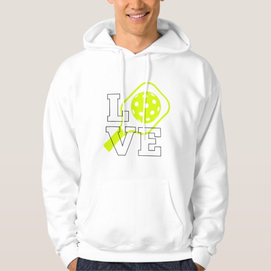 Pickleball-Liebe - Neon Paddle und Ball Design Hoodie (Vorderseite)