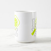Pickleball-Liebe - Neon Paddle und Ball Design Kaffeetasse (Mittel)
