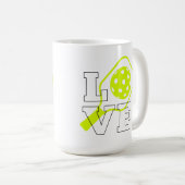 Pickleball-Liebe - Neon Paddle und Ball Design Kaffeetasse (VorderseiteRechts)