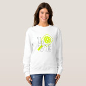 Pickleball-Liebe - Neon Paddle und Ball Design Sweatshirt (Vorne ganz)
