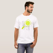 Pickleball-Liebe - Neon Paddle und Ball Design T-Shirt (Vorne ganz)