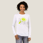 Pickleball-Liebe - Neon Paddle und Ball Design Tri-Blend Shirt (Vorderseite voll)