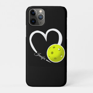 Pickleball-Liebe Personalisiert Weiß und Gelb Ball Case-Mate iPhone Hülle