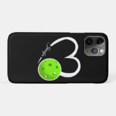 Pickleball Liebe Personalisiert Weiß und LIme Grün Case-Mate iPhone Hülle (Rückseite (Horizontal))
