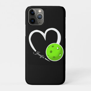 Pickleball Liebe Personalisiert Weiß und LIme Grün Case-Mate iPhone Hülle