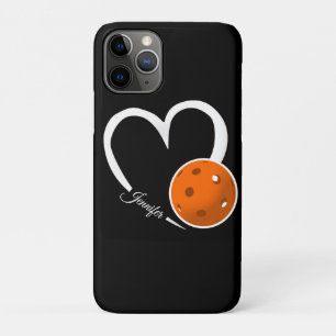 Pickleball-Liebe Personalisiert Weiß und Orange Ba Case-Mate iPhone Hülle