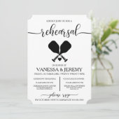 Pickleball Liebe Probe Abendessen Einladung (Stehend Vorderseite)