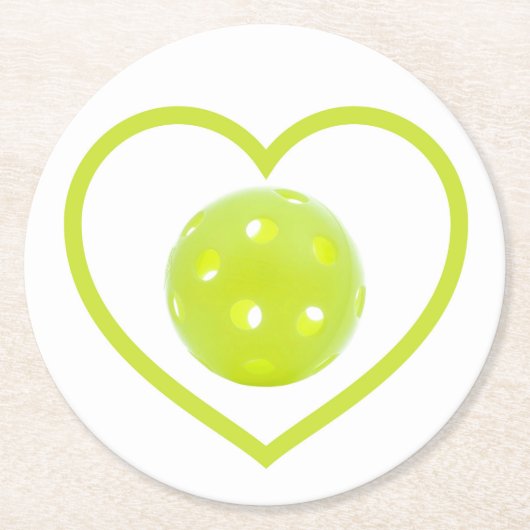 Pickleball-Liebe Runder Pappuntersetzer (Vorderseite)
