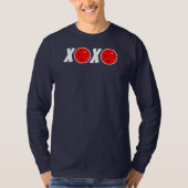Pickleball-Liebe Valentine XOXO Rote Pickleballs T-Shirt (Vorderseite)