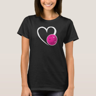 Pickleball Liebe Weißes Herz Lila Pickleball T-Shirt