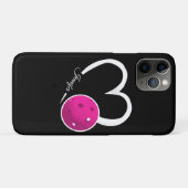 Pickleball Liebe Weißes Herz Magenta Pickleball Case-Mate iPhone Hülle (Rückseite (Horizontal))