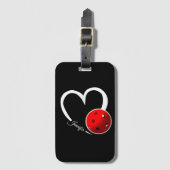 Pickleball-Liebe Weißes Herz - Rotes Pickleball Gepäckanhänger (Vorderseite Vertikal)