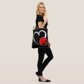 Pickleball-Liebe Weißes Herz - Rotes Pickleball Tasche (Am Model)