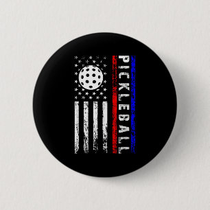 Pickleball Liebhaber 4. Juli American Flag Pickle Button