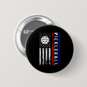 Pickleball Liebhaber 4. Juli American Flag Pickle Button (Vorne & Hinten)