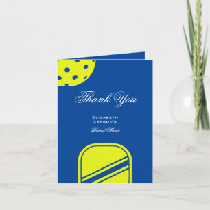 Pickleball Liebhaber Brautparty Neon Blau Dankeskarte
