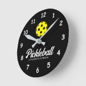 Pickleball Lieblings-Wanduhr mit lustigem Zitat Runde Wanduhr (Winkel)